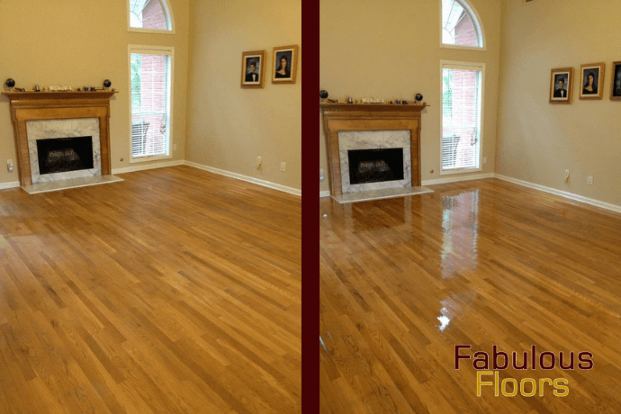 Before and after hardwood floor resurfacing in tuscaloosa, al