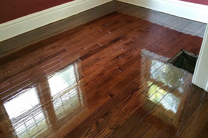 a resurfaced hardwood floor in auburn