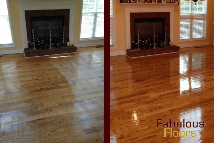 before and after hardwood floor refinishing in athens alabama