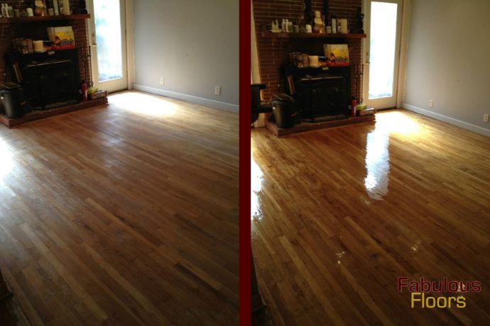 before and after hardwood floor refinishing in gadsden, al