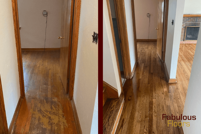 before and after floor refinishing in concord, al