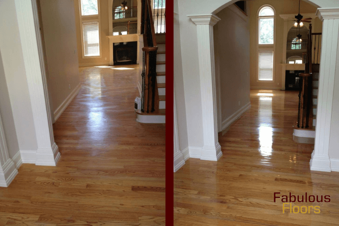before and after hardwood floor resurfacing in jemison, al