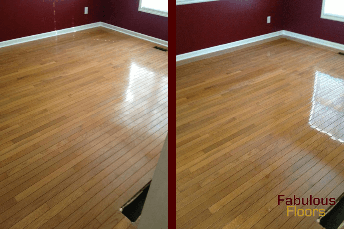 before and after hardwood resurfacing project in chelsea, al
